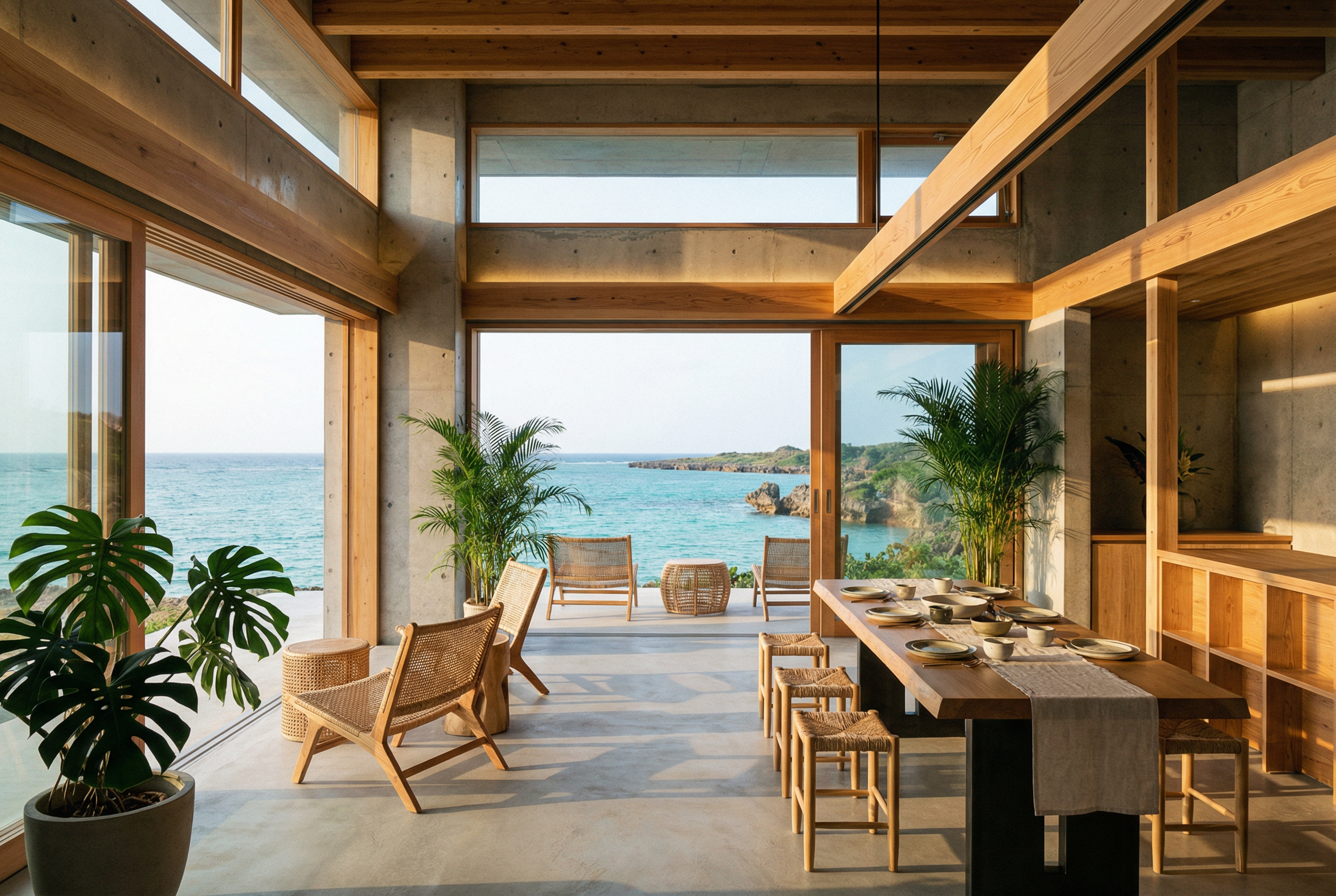 On the Beach CAFE インテリア・オーシャンビュー